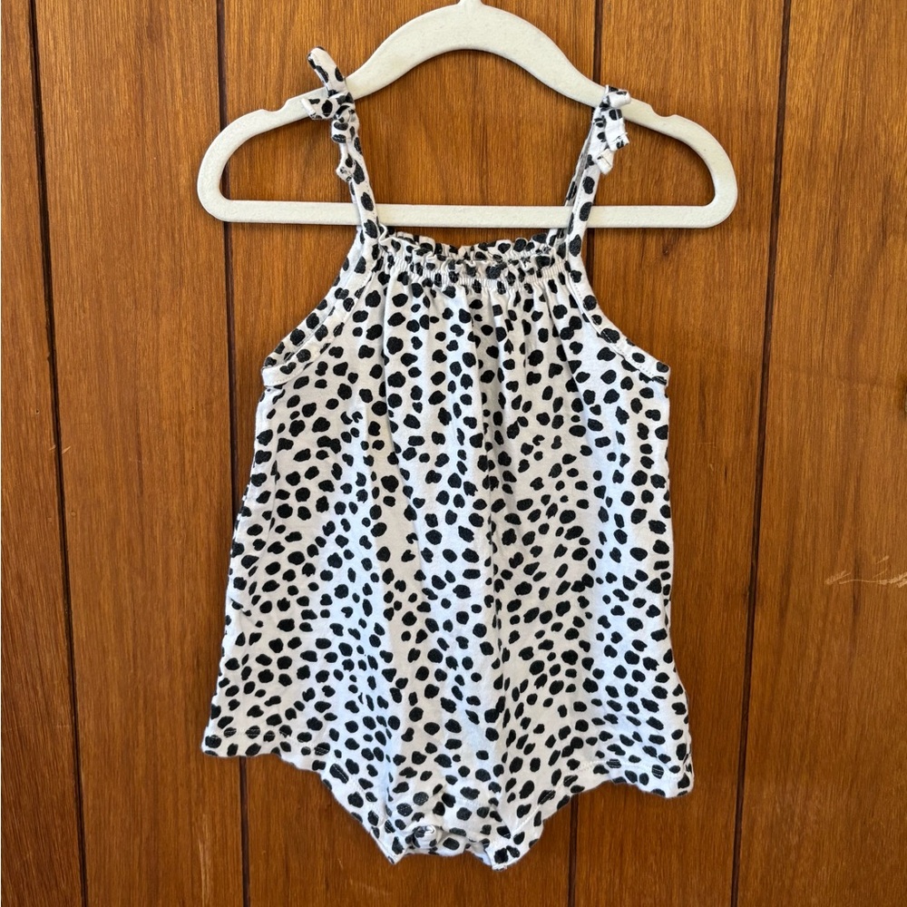 Old Navy SBlack and White Polka Dot Kids Romper